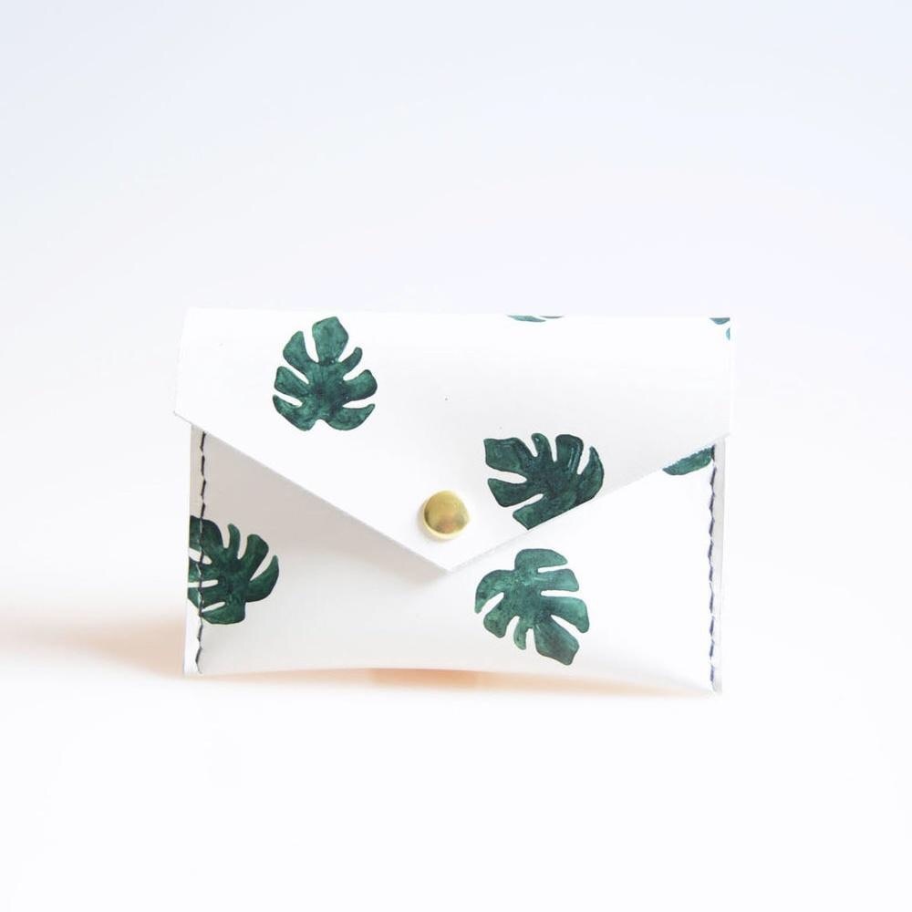 Leather Monstera Leaf Card Case